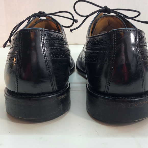 Bostonian Luxe Black Leather Wingtip Shoes Size 10 main image 5